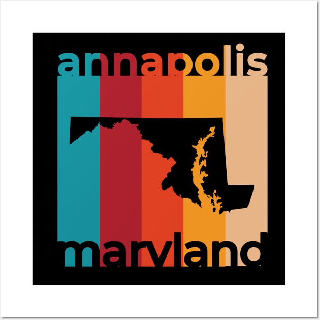 Annapolis Maryland Retro Wall Art by easytees